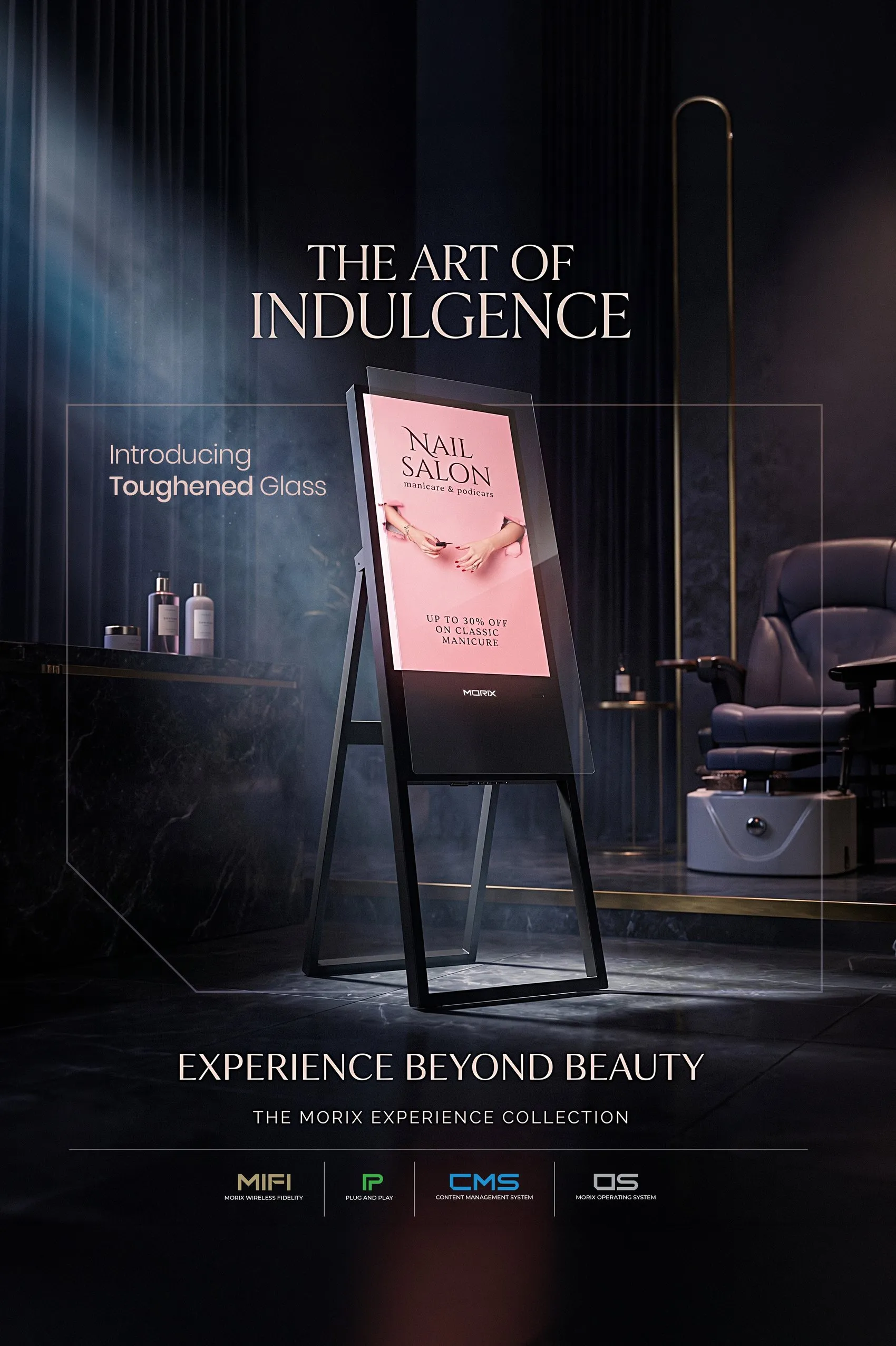 Morix Eazee display in a premium retail environment